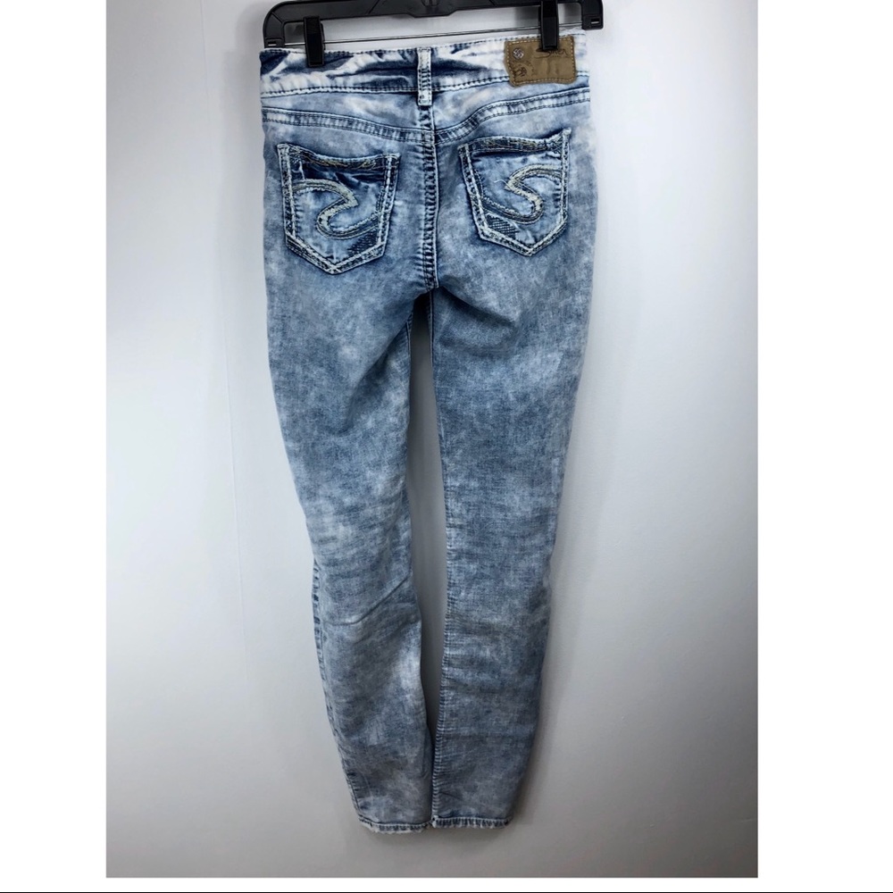 Silver Acid Washed Suki joga mid rise skinny jeans - Picture 2 of 6